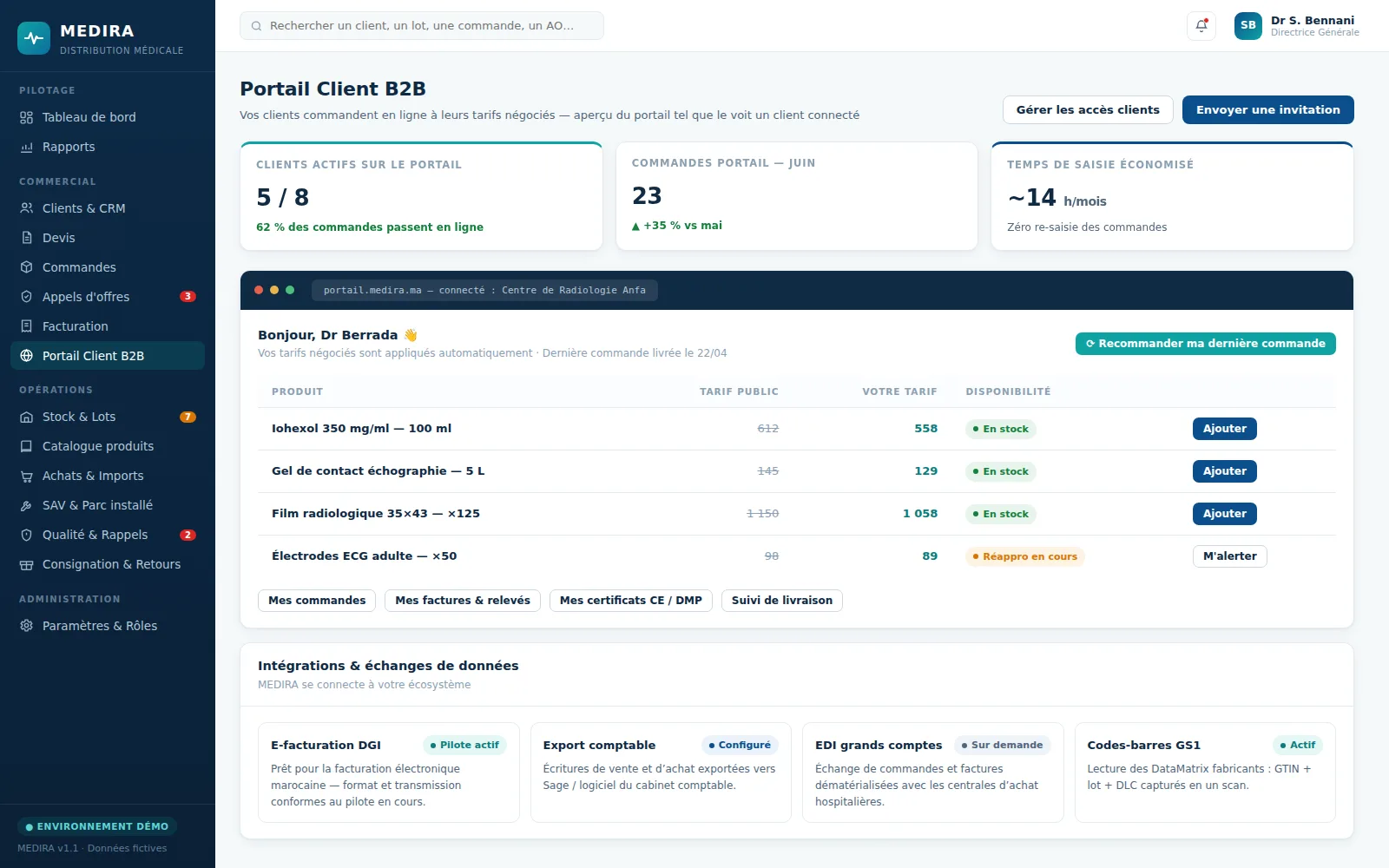 Application mobile — Portail Client B2B — l'espace commande de vos clients