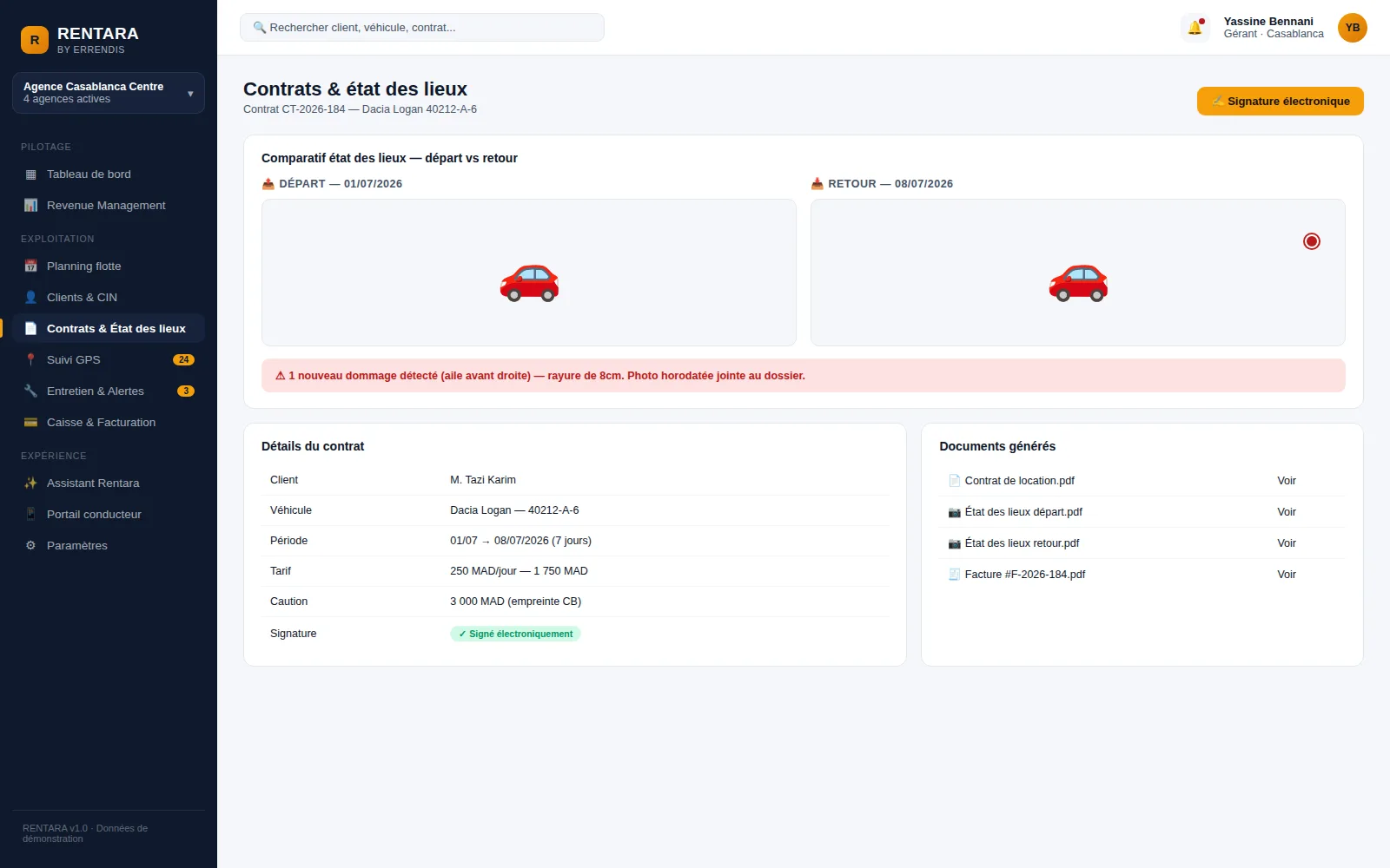 Aperçu du module Contrats & états des lieux